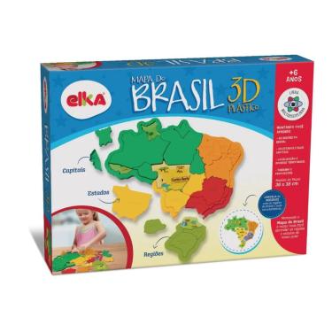Imagem de Quebra Cabeça Mapa Do Brasil Em 3D Elka 1109