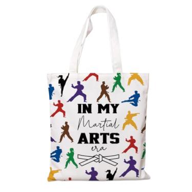 Imagem de Sacola de lona estética – In My Martial Arts Era, sacolas de lona para mulheres, bolsa elegante para compras, viagens, viagens diárias, lazer e fitness, presente para amantes de artes marciais