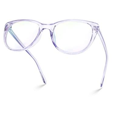 Imagem de Óculos modernos com bloqueio de luz azul olho de gato com antirreflexo para mulheres de computador, Roxa