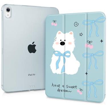 Imagem de May Chen Compatível com iPad Air 11 (M3 2025/M2 2024) 7º 6º, iPad Air 4 e 5 de 10,9 polegadas, 5º 4º (2022/2020), capa com suporte fino com capa traseira rígida translúcida despertar/hibernar