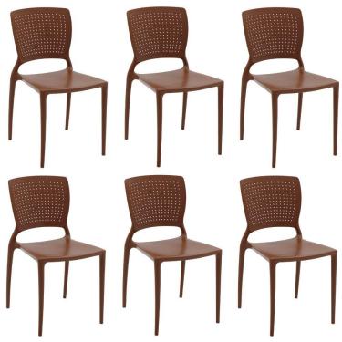 Imagem de Kit 6 Cadeiras Safira Terracota Tramontina 92048/242