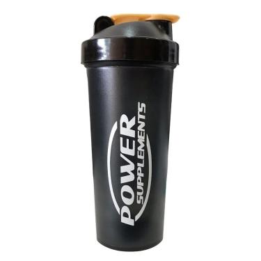Imagem de Coqueteleira Preta Tampa Dourada 600mL Power Supplements