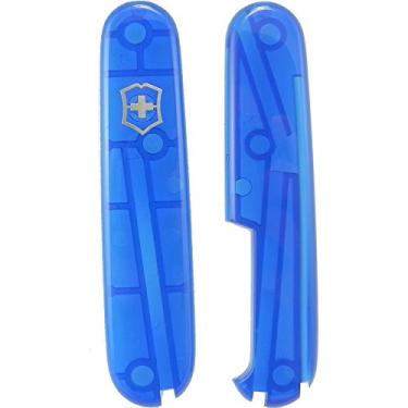 Imagem de Victorinox Capas de plástico genuíno PLUS – escalas de 91 mm com compartimento extra para caneta (azul transculento)