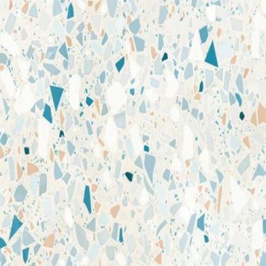 Imagem de Quadro Decorativo Azul e Branco com Estampa de Mosaico de Vidro - Design Moderno e Sofisticado 40x40cm