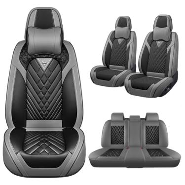 Imagem de Capas de assento de carro adequadas para Ford F150 2009-2025, capa de assento de couro napa antiderrapante, compatível com airbag, protetor de assento de carro esportivo interior premium (luxo 5