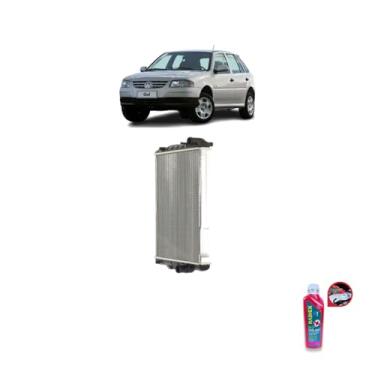 Imagem de Kit Radiador VW Gol 1000AE 1997 C/AC + Aditivo Radiador Radiex R1892 Rosa Pronto Uso
