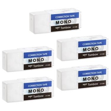 Imagem de Tombow Fita corretiva de lápis CT-CM5-5P, 0,2 polegadas (5 mm), bolso mono (fita corretiva de design rasável), tipo de uso único, cor mono, 5 peças, 4 m