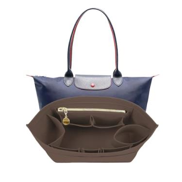 Imagem de Lckaey Inserção organizadora para Longchamp Le Pliage, bolsa de feltro premium para bolsa, bolsa feminina, grande, longa, organizador de campeão 025coffee-M