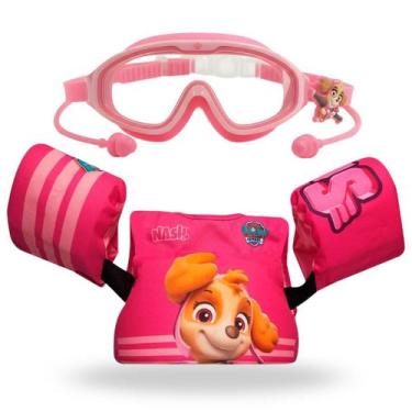 Imagem de Kit Criança Boia e Colete SalvaVidas Óculos Natação Infantil Piscina e