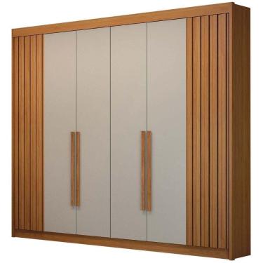 Imagem de Guarda Roupa São Carlos Ripado Cinamomo Off White 6 Portas 6 Gavetas Leifer Móveis