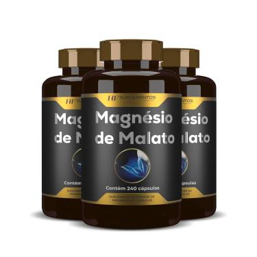 Imagem de 3X MAGNÉSIO DE MALATO PREMIUM 240CAPS HF SUPLEMENTOS-Unissex