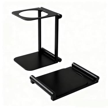 Imagem de Suporte de gotejador de alumínio, portátil e dobrável, suporte para máquina de café expresso adequado para casa, acampamento, suporte de café com base para prensa manual e cafeteira expresso (preto)