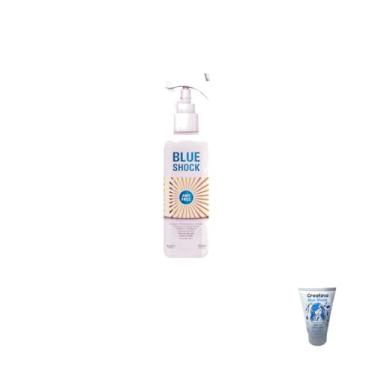 Imagem de Genérico Kit Blue Shock, Spray Anti Frizz e Tratamento Capilar, Controle de Frizz e Brilho, 200ml, Creatina e Colágeno, Loção, Pele Normal, 1 Conjunto