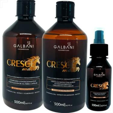 Imagem de Kit Cresce Mais Completo Crescimento Capilar Shampoo 500ml + Máscara 500ml + Tônico 100ml Biotina Vitaminas A B5 Extrato de Jaborandi Fortalecimento Antiqueda