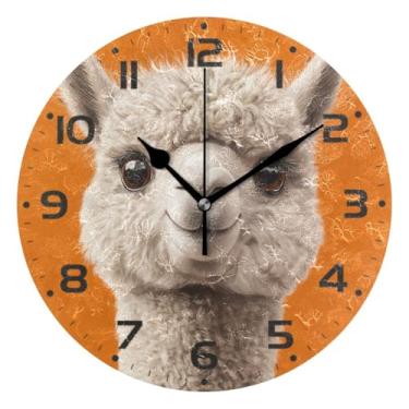Imagem de Qilmy Lindo relógio de parede pequeno moderno alpaca 25 cm, operado por bateria, silencioso sem tique-taque, relógio analógico decorativo para casa, escritório, escola, quarto, banheiro e cozinha