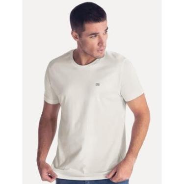Imagem de Camiseta King & Joe Masculina Slim Basic Black Small Logo Off-White-Masculino