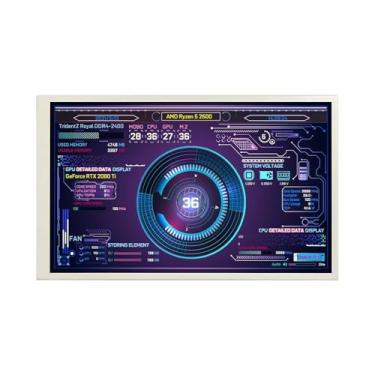 Imagem de VSDISPLAY 10,1 polegadas 1280 x 800 Temp monitor LCD PC capa de tela suporta editor de temas DIY imagem dinâmica imagem papel de parede monitoramento RAM CPU GPU dados, branco