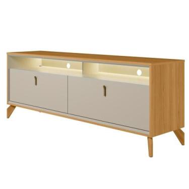 Imagem de Rack Para Sala de Estar TV 70 Pol Com LED 160cm Naomi L05 Tauari Off W