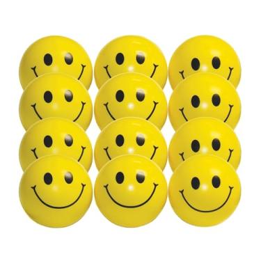 Imagem de Rehabilitation Advantage Pacote com 12 exercícios de mão com bola sorridente amarela firme. Terapia de força de aderência, estresse e auxílio de recuperação.