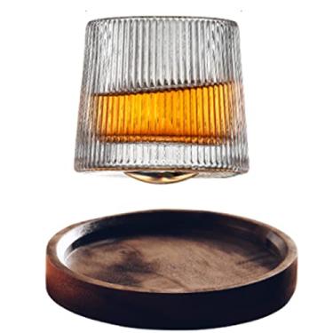 Imagem de Copo de uísque de vidro vintage, copo martelado, copo de uísque com base, transparente, escocês, bourbon, vinho branco e bebidas de coquetel, 300 ml (padrão vertical + base)