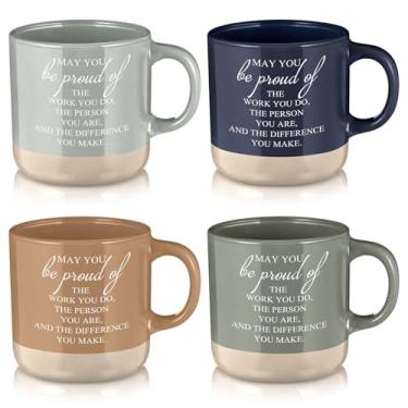Imagem de Didaey 4 peças presentes de agradecimento de funcionários a granel 340 g caneca de café de cerâmica inspiradora presentes de dia dos namorados para o ano novo colega de trabalho escritório professor