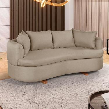 Imagem de Sofa 4 Lugares Linho M-204 2m Living Estofados Martins Linho Bege Mesclado