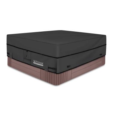 Imagem de Capa de hidromassagem quadrada de poliéster 600D ULTCOVER Capas para spa ao ar livre 241 x 241 cm, preta