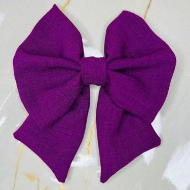Imagem de Laço de Cabelo Feminino com Bico de Pato Adulto Acessório de Moda em para Penteados (ROXO LAÇO,INFANTIL)