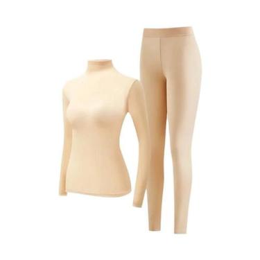 Imagem de Conjunto De Roupa Térmica Feminina De Manga Longa Com Alta Elasticidad