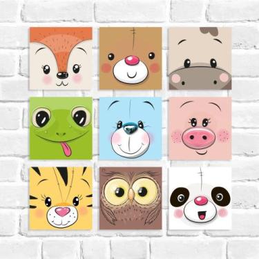 Imagem de Kit Quadro Decorativo Animais - Arte Aqui, 20x20cm