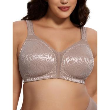 Imagem de Deyllo Sutiã Minimizador Confortável Para Mulheres Com Cobertura Total e Tamanho Grande Sem Aro e Sem Enchimento(Cor Caramelo,44DDD)