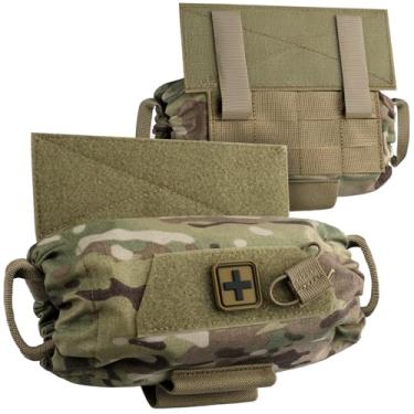 Imagem de LIVANS Bolsa dobrável IFAK, bolsa médica MOLLE First Aid Pouches Tactical Drop Dump Pouches Belt IFAK Bag Trauma EMT Bag with Hook-N-Loop for Chest Rig Vest