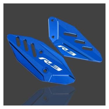 Imagem de Anti-derrapante Para YZF-R3 YZF-R25 yzf r3 r25 r3 r25 apoio para os pés pedal dianteiro asa suporte placas de calcanhar protetor(Blue R3)