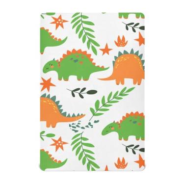 Imagem de SEHANY Lençóis de berço engraçados de dinossauros para meninos e meninas, macio, respirável, elástico, lençol com elástico padrão para bebês de 71 x 132 cm