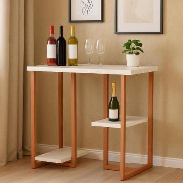 Imagem de Barzinho aparador com prateleira para quarto sala pequena Mali 76cm co