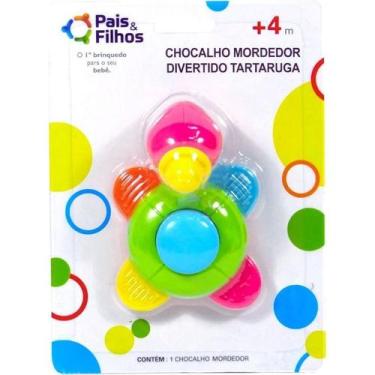 Imagem de Chocalho Mordedor Tartaruga para Bebês Pais e Filhos - Pais & Filhos