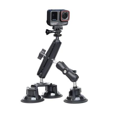 Imagem de Fotoleey Câmera externa Triple Scution Suporte para carro compatível com Insta360 X5, X4, X3, x2, Ace Pro 2, Go 3s, Go Pro Hero 13