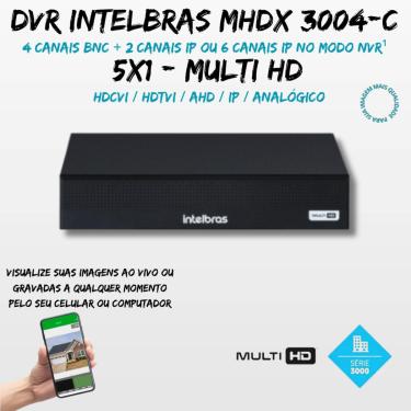 Imagem de Kit 4 Câmeras Intelbras VHD 1220 B Full Color Bullet Full HD 1080p Multi HD IR 20m + Dvr MHDX 3004