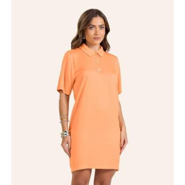 Imagem de Vestido Curto Viscose Double Feminino Endless Laranja, M, Laranja