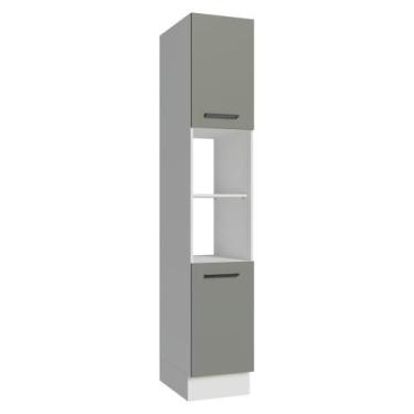 Imagem de Paneleiro 40 cm 2 Portas e 2 Nichos Branco/Cinza Agata Madesa, Branco/