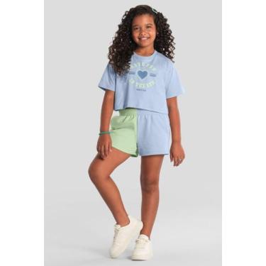 Imagem de Conjunto infantil menina de coração Brandili, 6, Azul