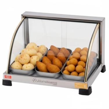 Imagem de Estufa Ouro Curva 3 Bandejas Expositor Para Salgados Marchesoni, 110V