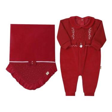 Imagem de Saída Maternidade Plush Inverno Bebê Menina Paraiso Rf 16138, Vermelho