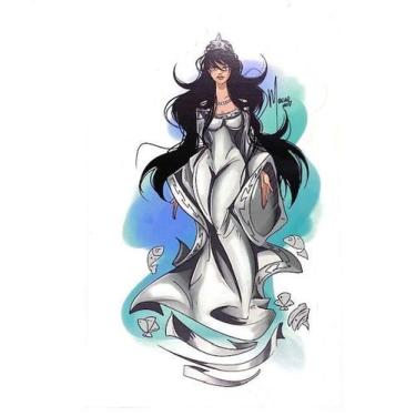 Imagem de Adesivo De Vinil Impermeável Orixá Iemanjá Branca 10X13 Cm - Bialluz P