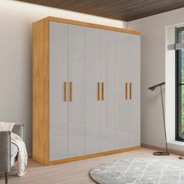 Imagem de Guarda Roupa Casal Polônia 6 Portas 3 Gavetas MDP Naturalle-Off White Casa H