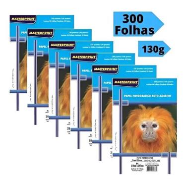 Imagem de Papel Fotográfico Adesivo A4 Glossy 130g 300 Fls Masterprint - Congrat