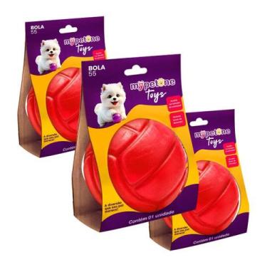 Imagem de Combo 3 Bola Lisa TR 55 Mypetone - Vermelho