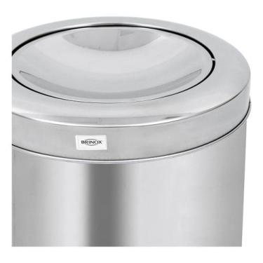 Imagem de Lixeira Cozinha Prata 7l 30x20cm Inox - Brazil Home Living