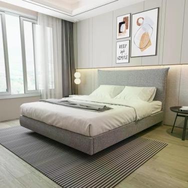 Imagem de Cama Queen Boreal Flutuante CabeCasa MadeiraOriginals Cinza - CabeCasa