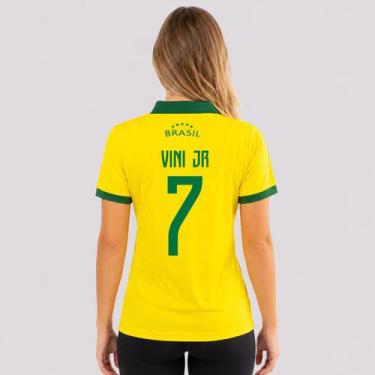 Imagem de Polo Brasil Penta Feminina Amarela 7 Vini Jr - Vini Jr., GG